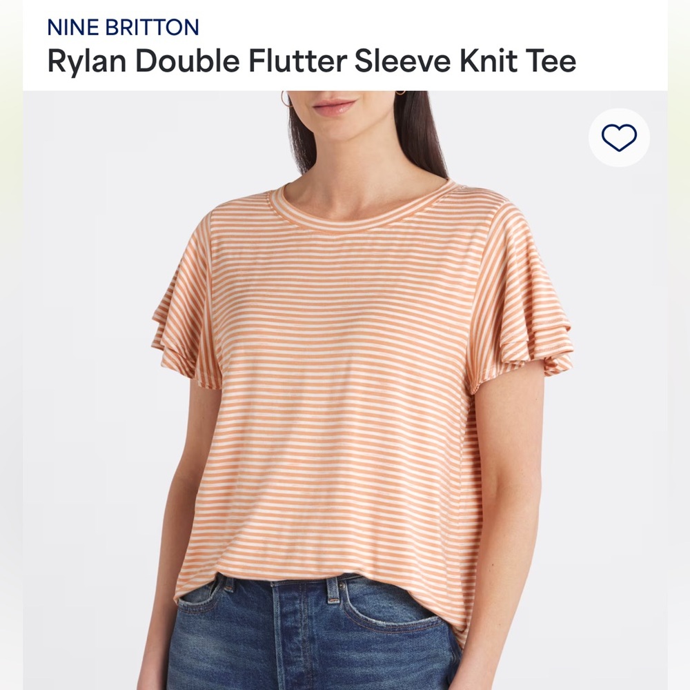 Nine Britton striped flutter sleeve shirt size XXL